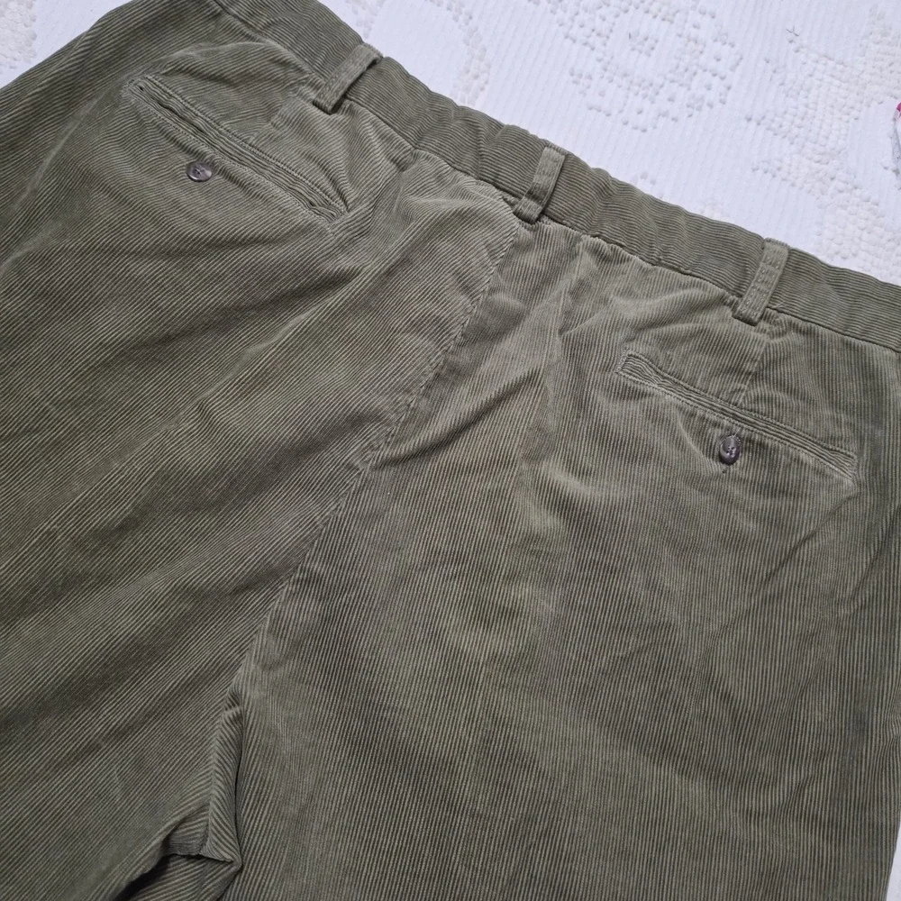 Vintage 90s Polo Ralph Lauren Hammond Green Corduroy Pleated Pants Size 40x32